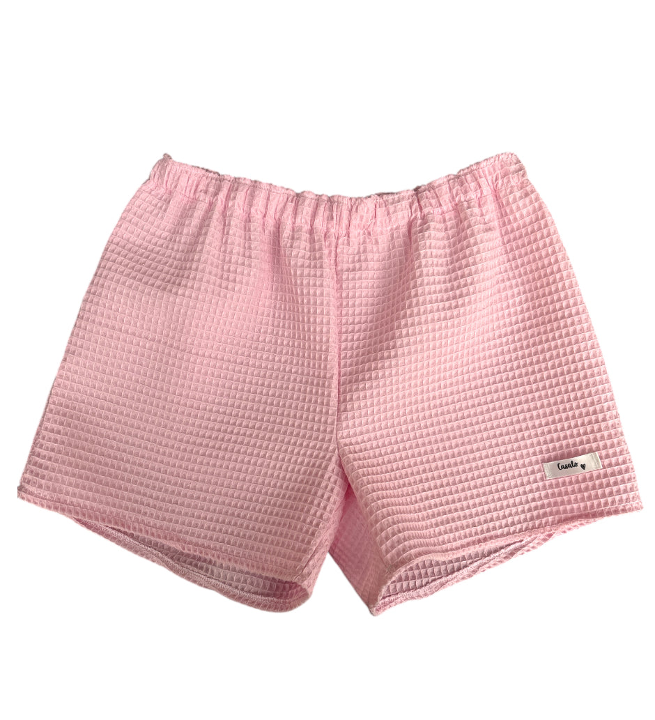 Short gaufré rose