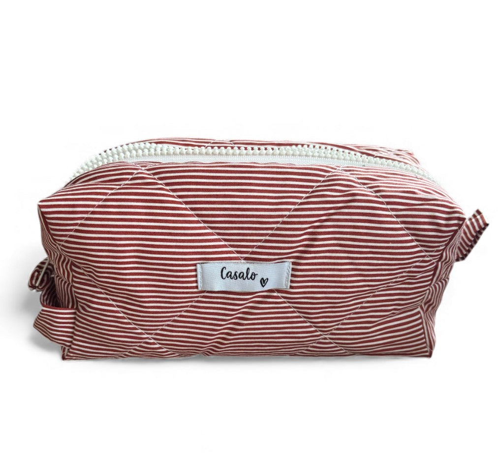 Trousse rayée rouge