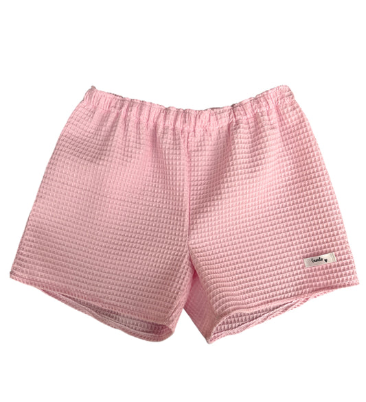Short gaufré rose