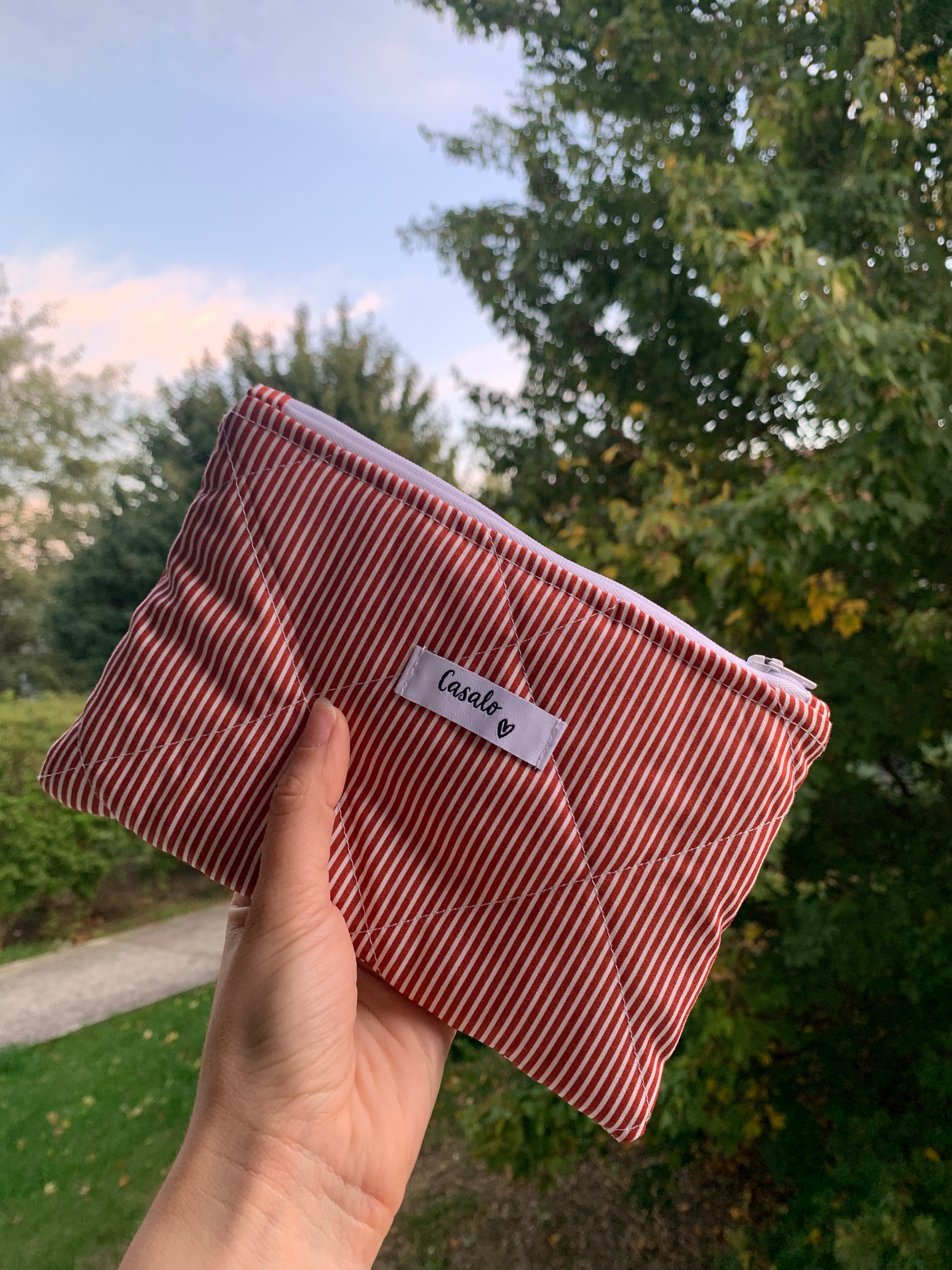 Pochette Rayée rouge