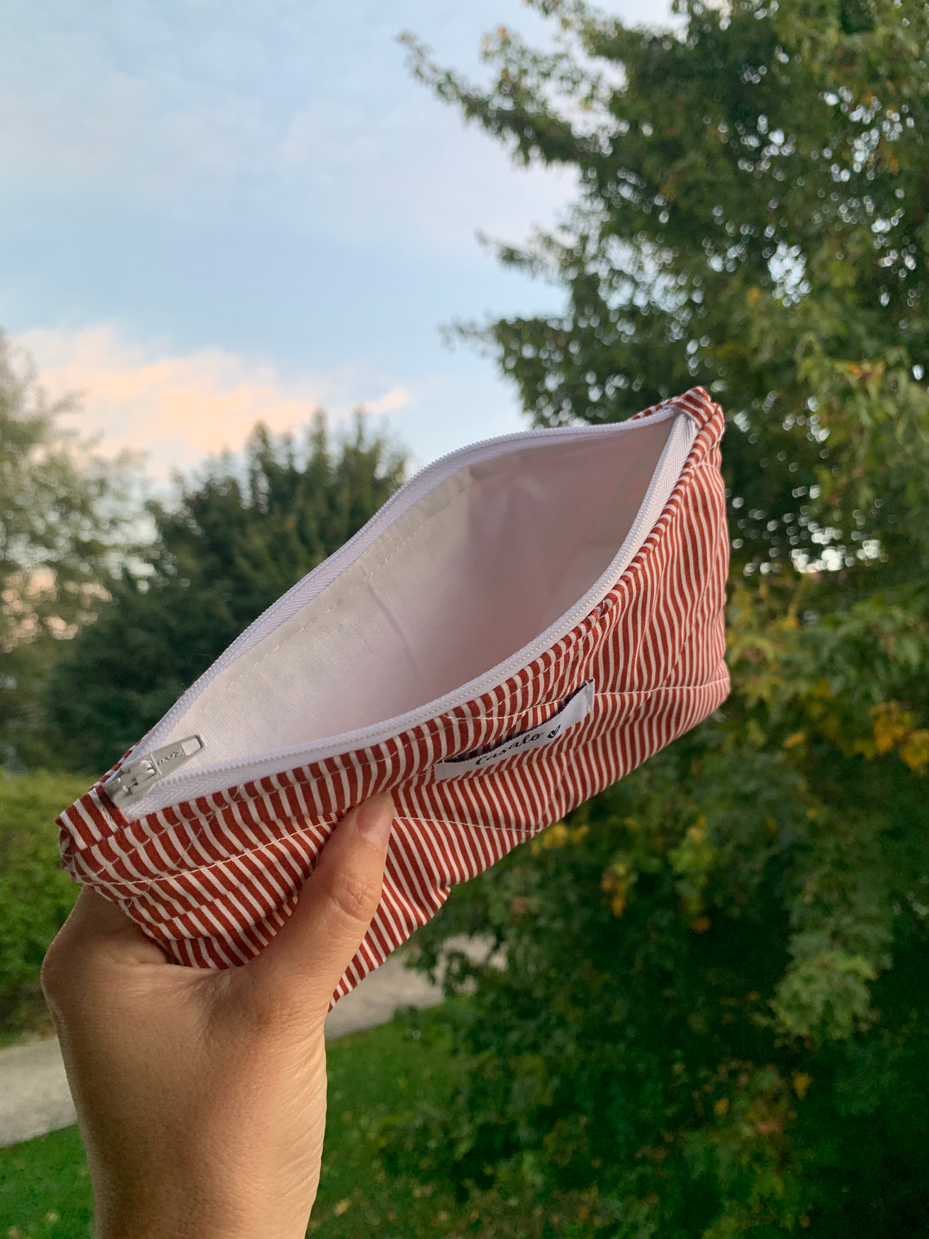 Pochette Rayée rouge